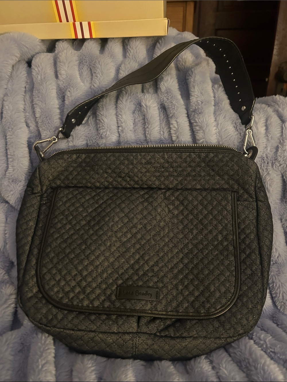 Vera Bradley Quilted Charcoal Shoulder Bag